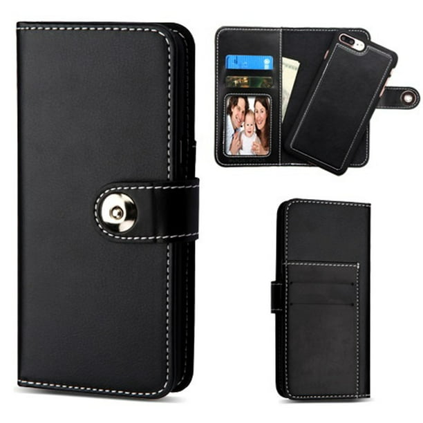 Flip Case for iPhone 8 Leather Cover Business Gifts Wallet with Extra Waterproof Underwater Case 